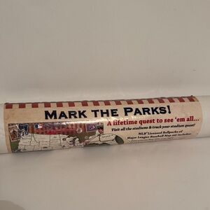 MLB Mark the Parks Map - Red, Blue, White